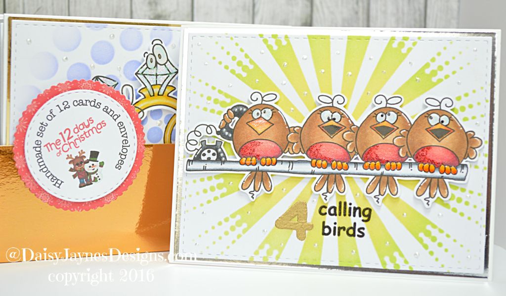 Christmas card series 2016 #4…Four calling&nbsp;birds…