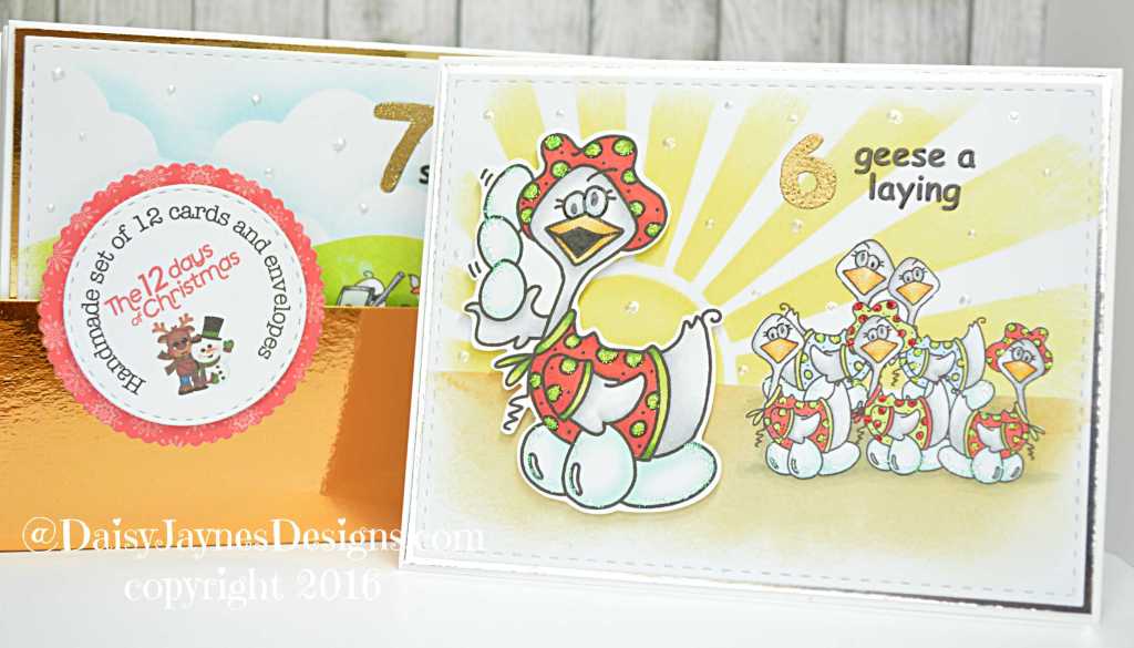 Christmas card series 2016 #6…six geese a&nbsp;laying…